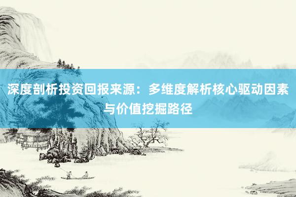 深度剖析投资回报来源：多维度解析核心驱动因素与价值挖掘路径