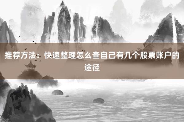 推荐方法：快速整理怎么查自己有几个股票账户的途径