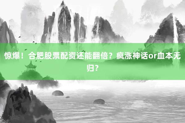 惊爆！合肥股票配资还能翻倍？疯涨神话or血本无归？